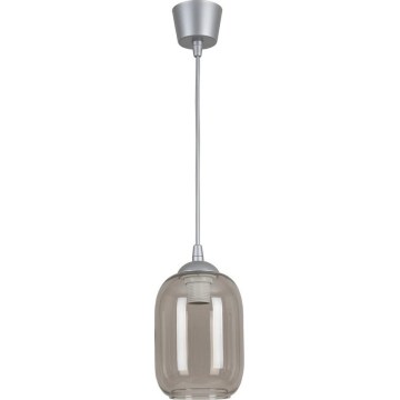 Brilagi - LED Lustr na lanku RETRO GLASS 1xE27/60W/230V pr. 14 cm stříbrná/kouřová šedá