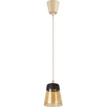 Brilagi - LED Lustr na lanku RETRO GLASS 1xE27/60W/230V pr. 15,5 cm béžová/kouřová béžová/černá