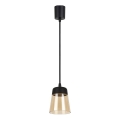 Brilagi - LED Lustr na lanku RETRO GLASS 1xE27/60W/230V pr. 15,5 cm černá/kouřová béžová