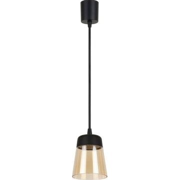 Brilagi - LED Lustr na lanku RETRO GLASS 1xE27/60W/230V pr. 15,5 cm černá/kouřová béžová