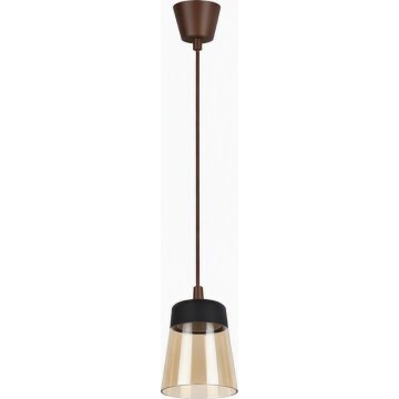Brilagi - LED Lustr na lanku RETRO GLASS 1xE27/60W/230V pr. 15,5 cm hnědá/kouřová béžová/černá