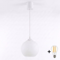 Brilagi - LED Lustr na lanku RETRO GLASS 1xE27/60W/230V pr. 15 cm bílá