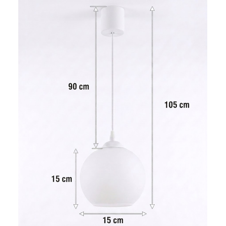 Brilagi - LED Lustr na lanku RETRO GLASS 1xE27/60W/230V pr. 15 cm bílá