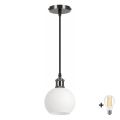 BRILAGI - LED Lustr na lanku RETRO GLASS 1xE27/60W/230V pr. 15 cm černá/bílá