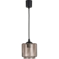 Brilagi - LED Lustr na lanku RETRO GLASS 1xE27/60W/230V pr. 15 cm černá/kouřová béžová