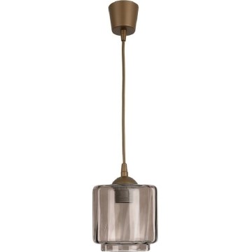 Brilagi - LED Lustr na lanku RETRO GLASS 1xE27/60W/230V pr. 15 cm hnědá/kouřová béžová