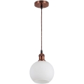 Brilagi - LED Lustr na lanku RETRO GLASS 1xE27/60W/230V pr. 15 cm měděná/bílá
