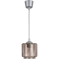 Brilagi - LED Lustr na lanku RETRO GLASS 1xE27/60W/230V pr. 15 cm stříbrná/kouřová béžová