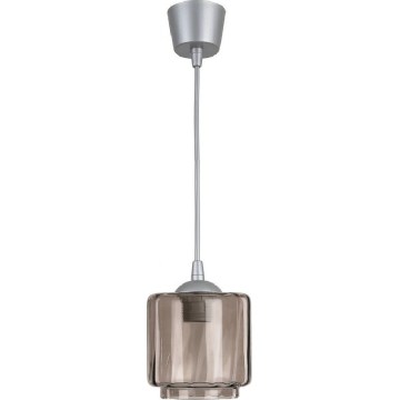 Brilagi - LED Lustr na lanku RETRO GLASS 1xE27/60W/230V pr. 15 cm stříbrná/kouřová béžová