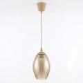 Brilagi - LED Lustr na lanku RETRO GLASS 1xE27/60W/230V pr. 17 cm béžová/kouřová béžová