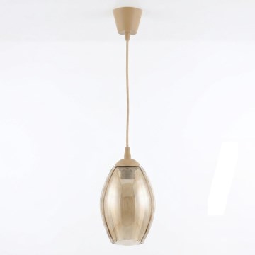 Brilagi - LED Lustr na lanku RETRO GLASS 1xE27/60W/230V pr. 17 cm béžová/kouřová béžová