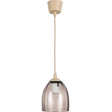 Brilagi - LED Lustr na lanku RETRO GLASS 1xE27/60W/230V pr. 17 cm béžová/kouřová béžová