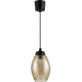 Brilagi - LED Lustr na lanku RETRO GLASS 1xE27/60W/230V pr. 17 cm černá/kouřová béžová