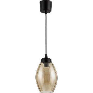 Brilagi - LED Lustr na lanku RETRO GLASS 1xE27/60W/230V pr. 17 cm černá/kouřová béžová