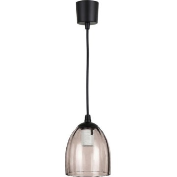 Brilagi - LED Lustr na lanku RETRO GLASS 1xE27/60W/230V pr. 17 cm černá/kouřová béžová