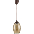 Brilagi - LED Lustr na lanku RETRO GLASS 1xE27/60W/230V pr. 17 cm hnědá/kouřová béžová