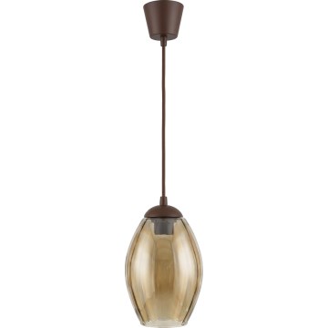 Brilagi - LED Lustr na lanku RETRO GLASS 1xE27/60W/230V pr. 17 cm hnědá/kouřová béžová
