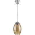 Brilagi - LED Lustr na lanku RETRO GLASS 1xE27/60W/230V pr. 17 cm stříbrná/kouřová béžová