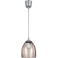 Brilagi - LED Lustr na lanku RETRO GLASS 1xE27/60W/230V pr. 17 cm stříbrná/kouřová béžová