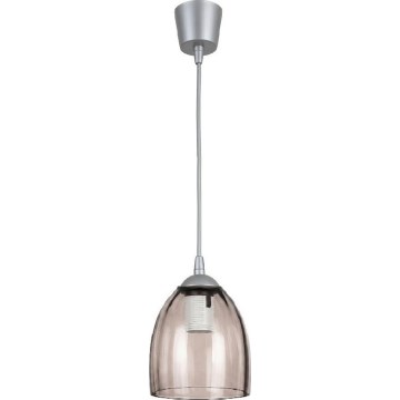 Brilagi - LED Lustr na lanku RETRO GLASS 1xE27/60W/230V pr. 17 cm stříbrná/kouřová béžová