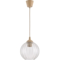 Brilagi - LED Lustr na lanku RETRO GLASS 1xE27/60W/230V pr. 18 cm béžová/čirá