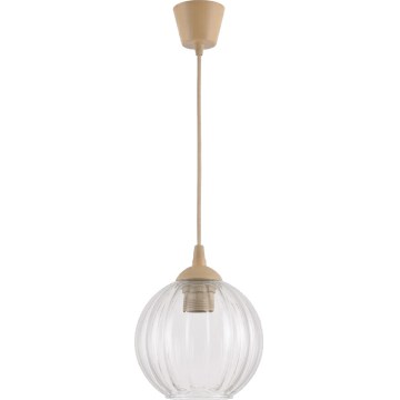 Brilagi - LED Lustr na lanku RETRO GLASS 1xE27/60W/230V pr. 18 cm béžová/čirá