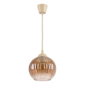 Brilagi - LED Lustr na lanku RETRO GLASS 1xE27/60W/230V pr. 18 cm béžová/kouřová hnědá