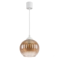 Brilagi - LED Lustr na lanku RETRO GLASS 1xE27/60W/230V pr. 18 cm bílá/kouřová hnědá