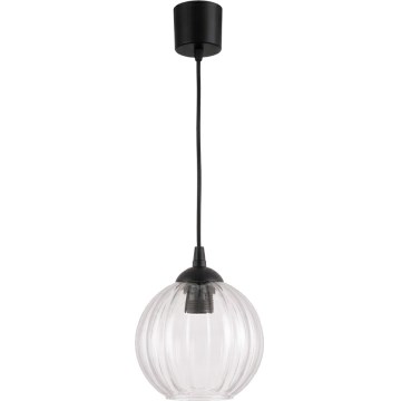 Brilagi - LED Lustr na lanku RETRO GLASS 1xE27/60W/230V pr. 18 cm černá/čirá