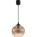 Brilagi - LED Lustr na lanku RETRO GLASS 1xE27/60W/230V pr. 18 cm černá/kouřová hnědá