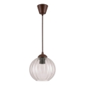 Brilagi - LED Lustr na lanku RETRO GLASS 1xE27/60W/230V pr. 18 cm hnědá/čirá