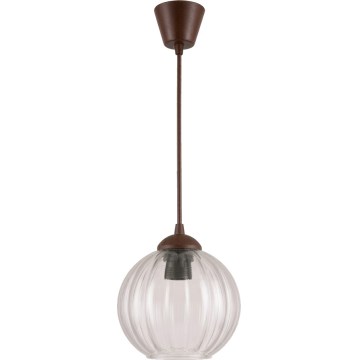 Brilagi - LED Lustr na lanku RETRO GLASS 1xE27/60W/230V pr. 18 cm hnědá/čirá