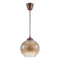 Brilagi - LED Lustr na lanku RETRO GLASS 1xE27/60W/230V pr. 18 cm hnědá/kouřová hnědá