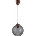 Brilagi - LED Lustr na lanku RETRO GLASS 1xE27/60W/230V pr. 18 cm hnědá/kouřová šedá
