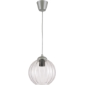 Brilagi - LED Lustr na lanku RETRO GLASS 1xE27/60W/230V pr. 18 cm stříbrná/čirá