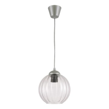 Brilagi - LED Lustr na lanku RETRO GLASS 1xE27/60W/230V pr. 18 cm stříbrná/čirá