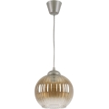 Brilagi - LED Lustr na lanku RETRO GLASS 1xE27/60W/230V pr. 18 cm stříbrná/kouřová hnědá
