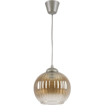 Brilagi - LED Lustr na lanku RETRO GLASS 1xE27/60W/230V pr. 18 cm stříbrná/kouřová hnědá