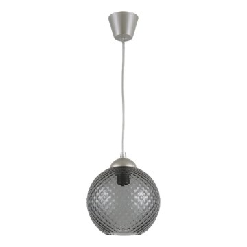 Brilagi - LED Lustr na lanku RETRO GLASS 1xE27/60W/230V pr. 18 cm stříbrná/kouřová šedá