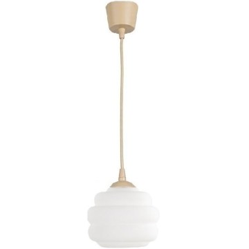 Brilagi - LED Lustr na lanku RETRO GLASS 1xE27/60W/230V pr. 20 cm béžová/bílá