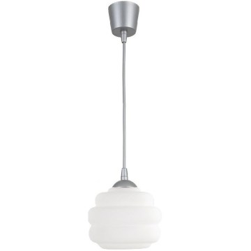 Brilagi - LED Lustr na lanku RETRO GLASS 1xE27/60W/230V pr. 20 cm stříbrná/bílá