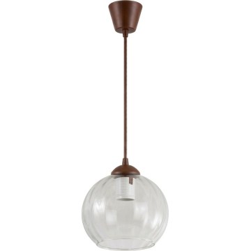 Brilagi - LED Lustr na lanku RETRO GLASS 1xE27/60W/230V pr. 25 cm hnědá/čirá