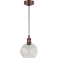 Brilagi - LED Lustr na lanku RETRO GLASS 1xE27/60W/230V pr. 25 cm měděná/čirá
