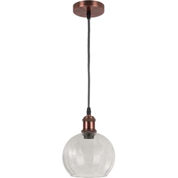 Brilagi - LED Lustr na lanku RETRO GLASS 1xE27/60W/230V pr. 25 cm měděná/čirá