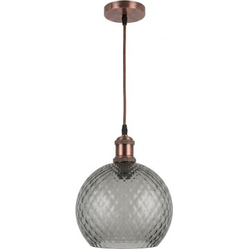 Brilagi - LED Lustr na lanku RETRO GLASS 1xE27/60W/230V pr. 25 cm měděná/kouřová šedá