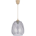 Brilagi - LED Lustr na lanku RETRO GLASS 1xE27/60W/230V pr. 26 cm béžová/kouřová šedá