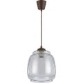 Brilagi - LED Lustr na lanku RETRO GLASS 1xE27/60W/230V pr. 26 cm hnědá/kouřová šedá