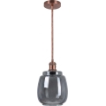 Brilagi - LED Lustr na lanku RETRO GLASS 1xE27/60W/230V pr. 26 cm měděná/kouřová šedá
