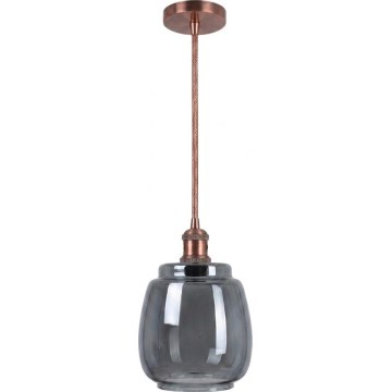 Brilagi - LED Lustr na lanku RETRO GLASS 1xE27/60W/230V pr. 26 cm měděná/kouřová šedá