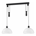 BRILAGI - LED Lustr na lanku RETRO GLASS 2xE27/40W/230V černá/bílá